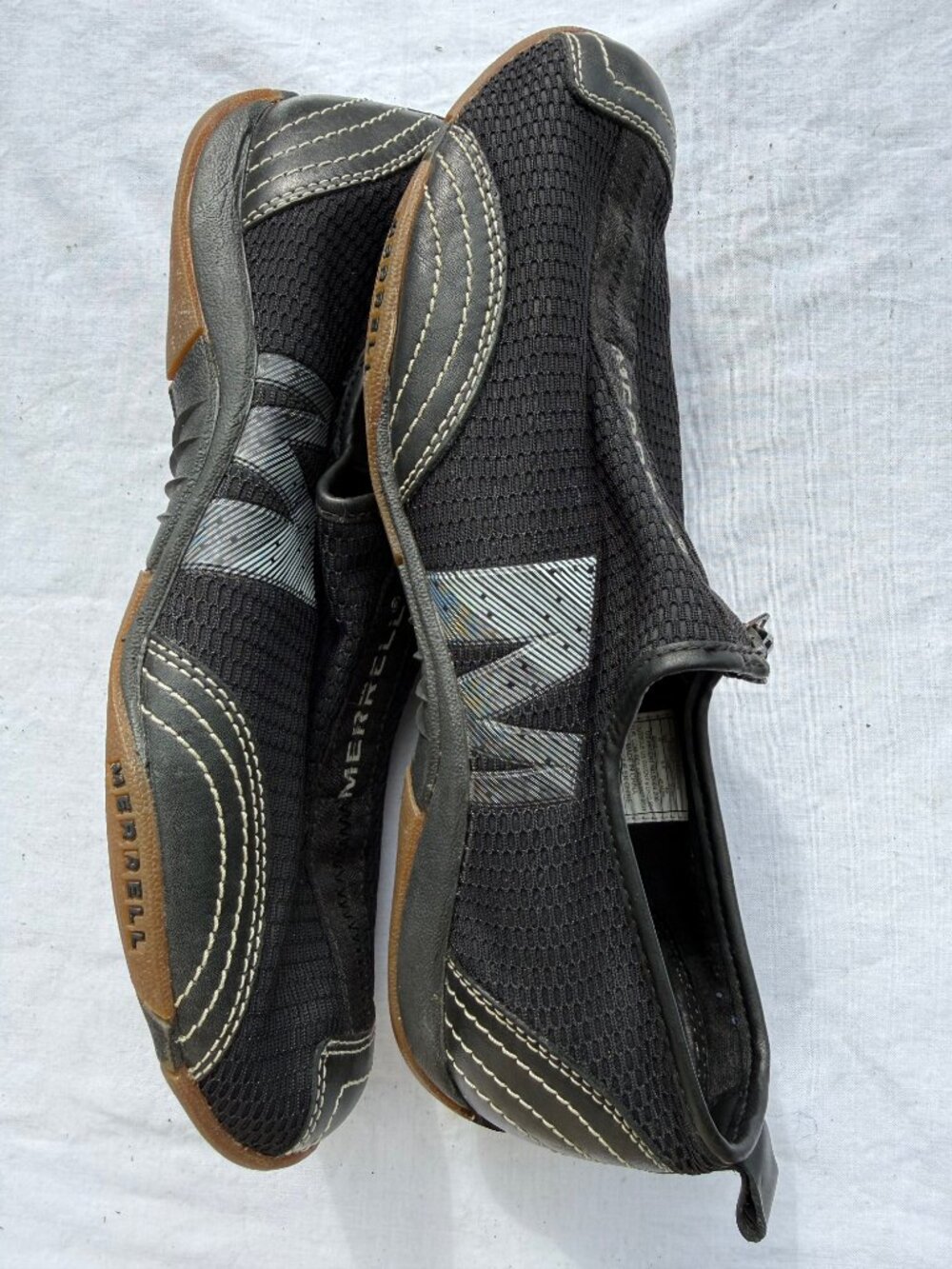 Merrell Barrado Black Mesh Zip Up Slip On Sneakers Shoes Women's Size 9 (J73426)
